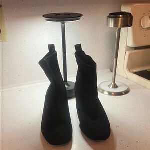 Joie Black Cloth Stretch Ankle Booties